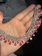 Hira - AD necklace with earrings available in 7 colours