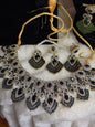 MAHA - AD necklace with earrings and tikka | available in 10 colours