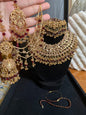 AMAYA - Heavy bridal set | Necklace, jhumar, jhumke, tikka & nose ring