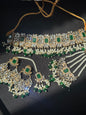 Ruksar - 4 pieces choker set with jhumar, earrings and tikka available in 9 colours