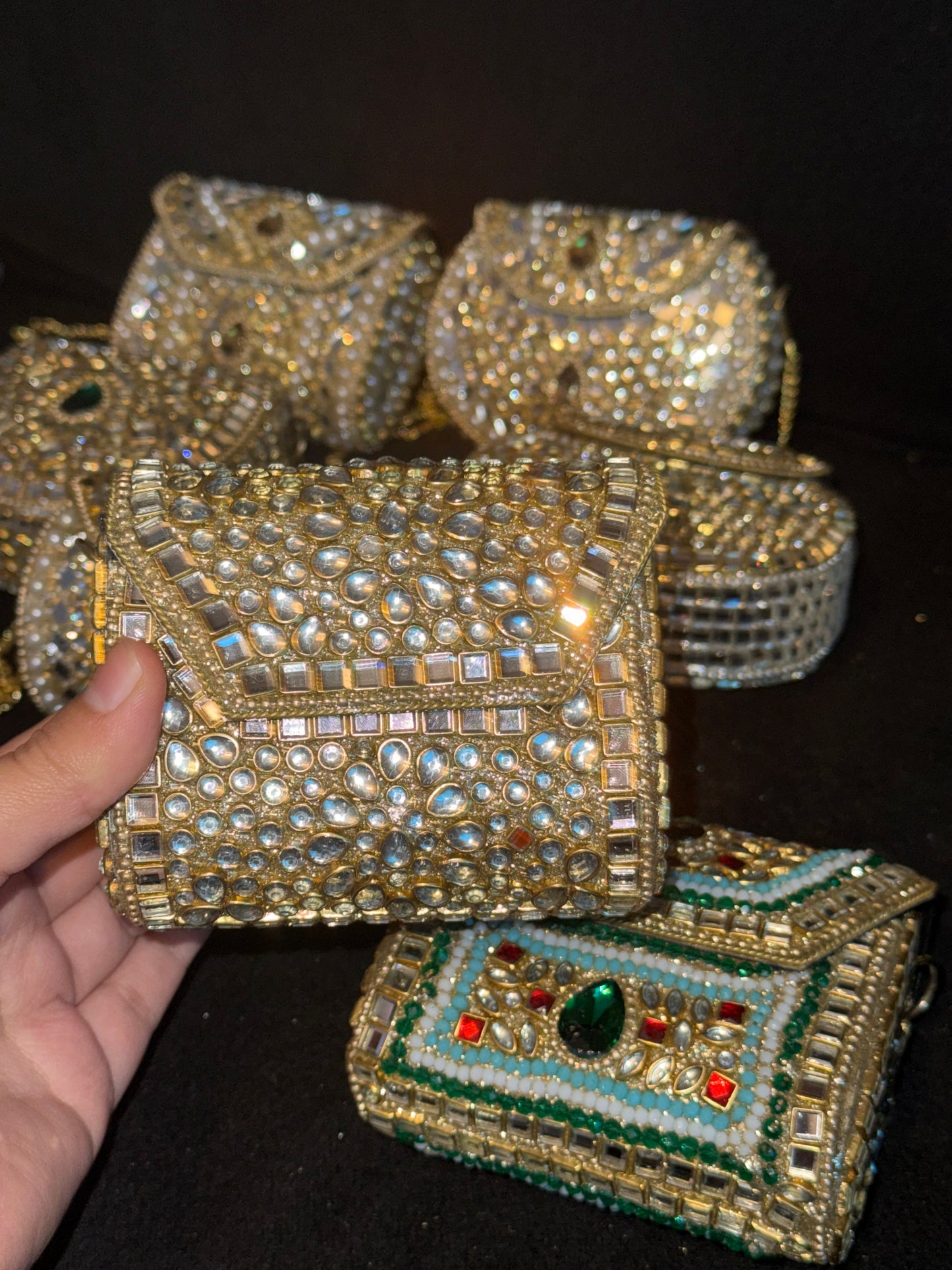 KUNDAN clutches SMALL | available in different designs & colours