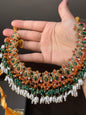 Neeti - Necklace with sahara earrings and tikka | 8 colours available