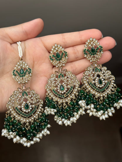 Kubra - Earrings tikka set | 16 colours available
