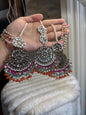 MISHA - double sided Sahara earrings with Tikka | Kundan earrings and tikka set | available in 19 colours