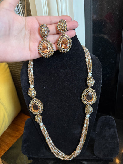 Long Mala with earrings | available in 6 colours