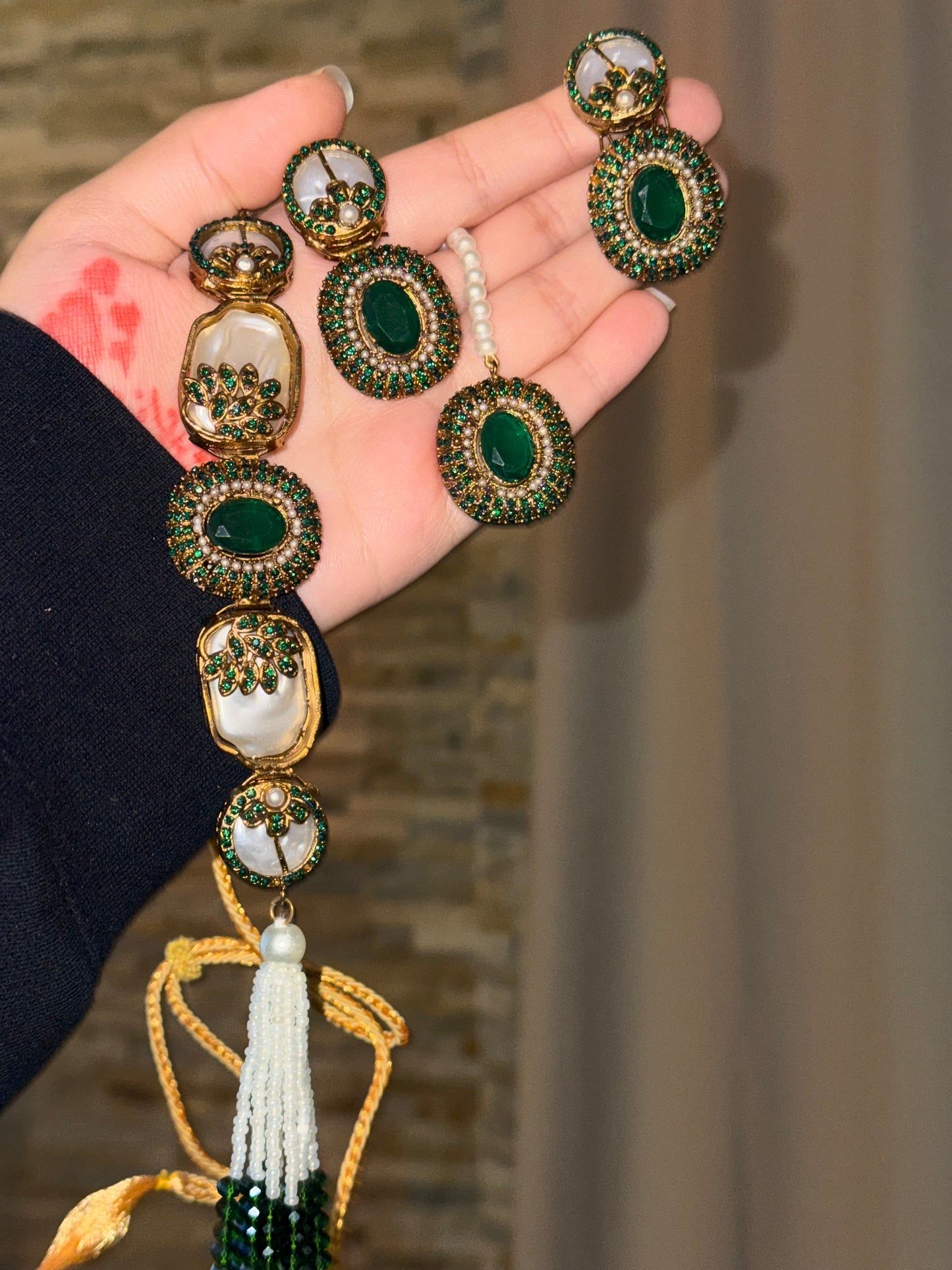 LIVIA - Turkish Choker set with earrings & Tikka | colours available