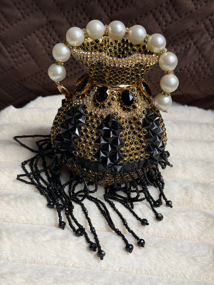 Kundan Potli Bags with pearls chain and gold chain | different colours available