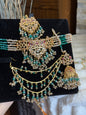 Afaf - Choker set with heavy Sahara jhumke and tikka | available in 25 colours