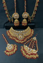 KAINAT - Gold plated Bridal set | includes: necklace, jhumar, jhumke, tikka and nose ring! Pakistani bridal s