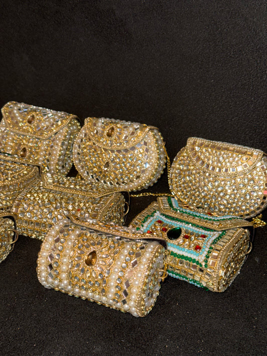KUNDAN clutches SMALL | available in different designs & colours