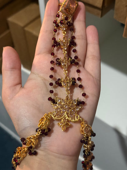 Single bridal hand piece | maroon