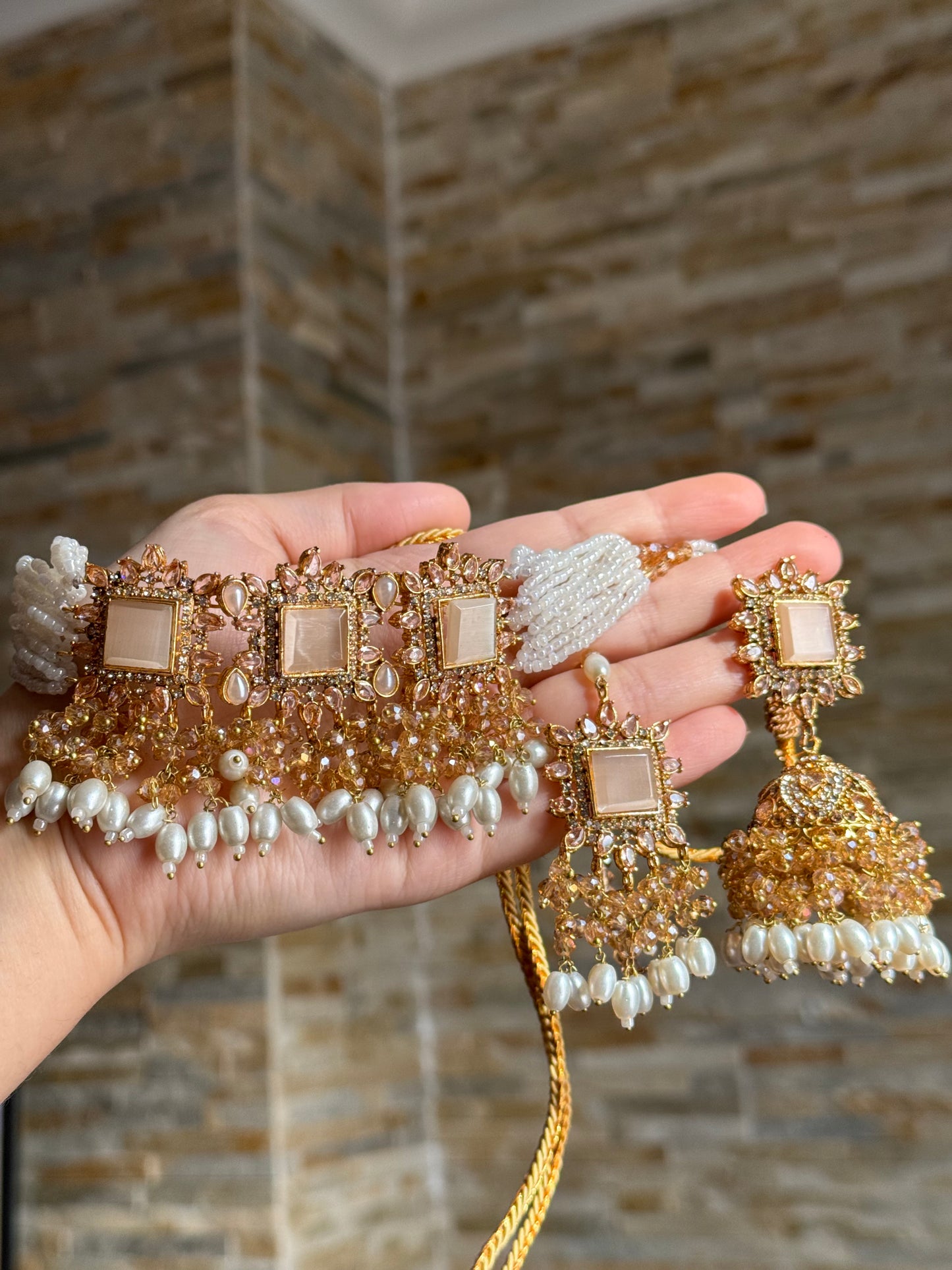 SALINAA - Choker set with Jhumke & Tikka | available in 14 colours
