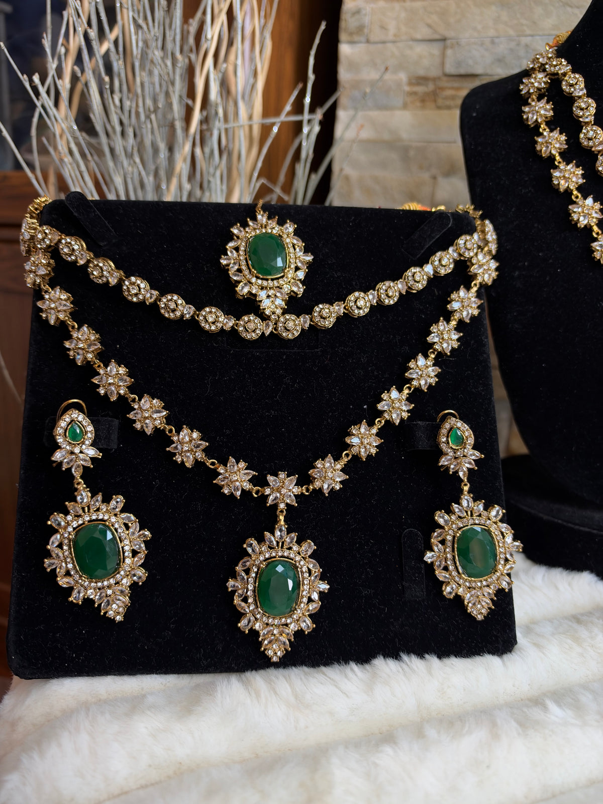 RIYA - Double layered Necklace set with earrings and tikka | 10 colours available