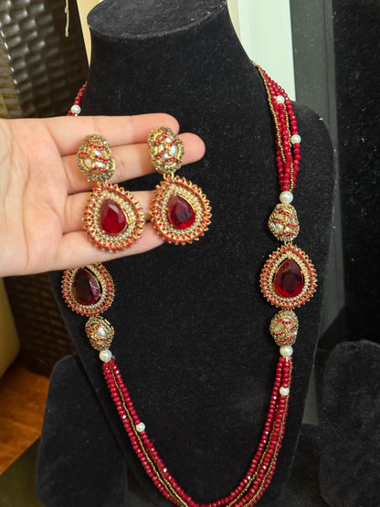 Long Mala with earrings | available in 6 colours