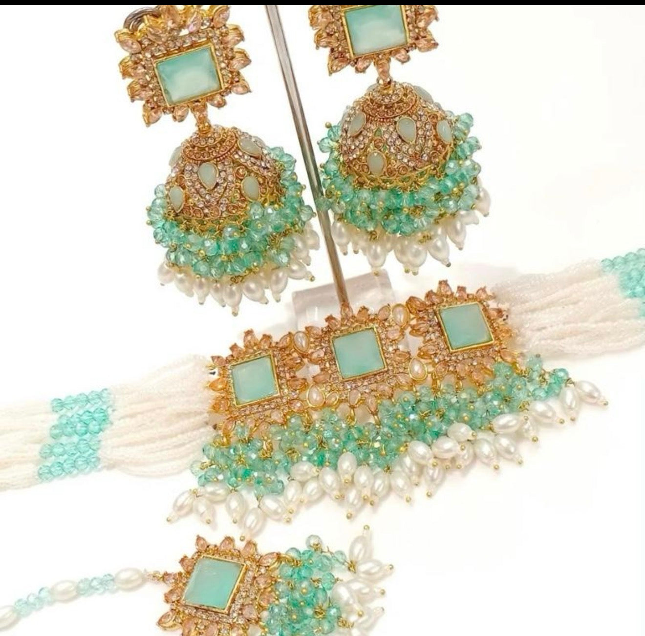SALINAA - Choker set with Jhumke & Tikka | available in 14 colours