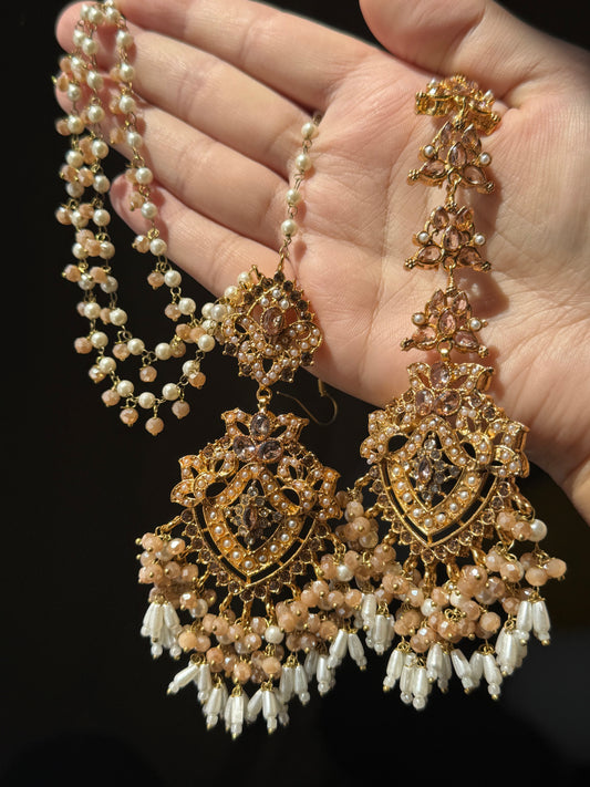 KIARA - Sahara earrings with tikka | available in 13 colours