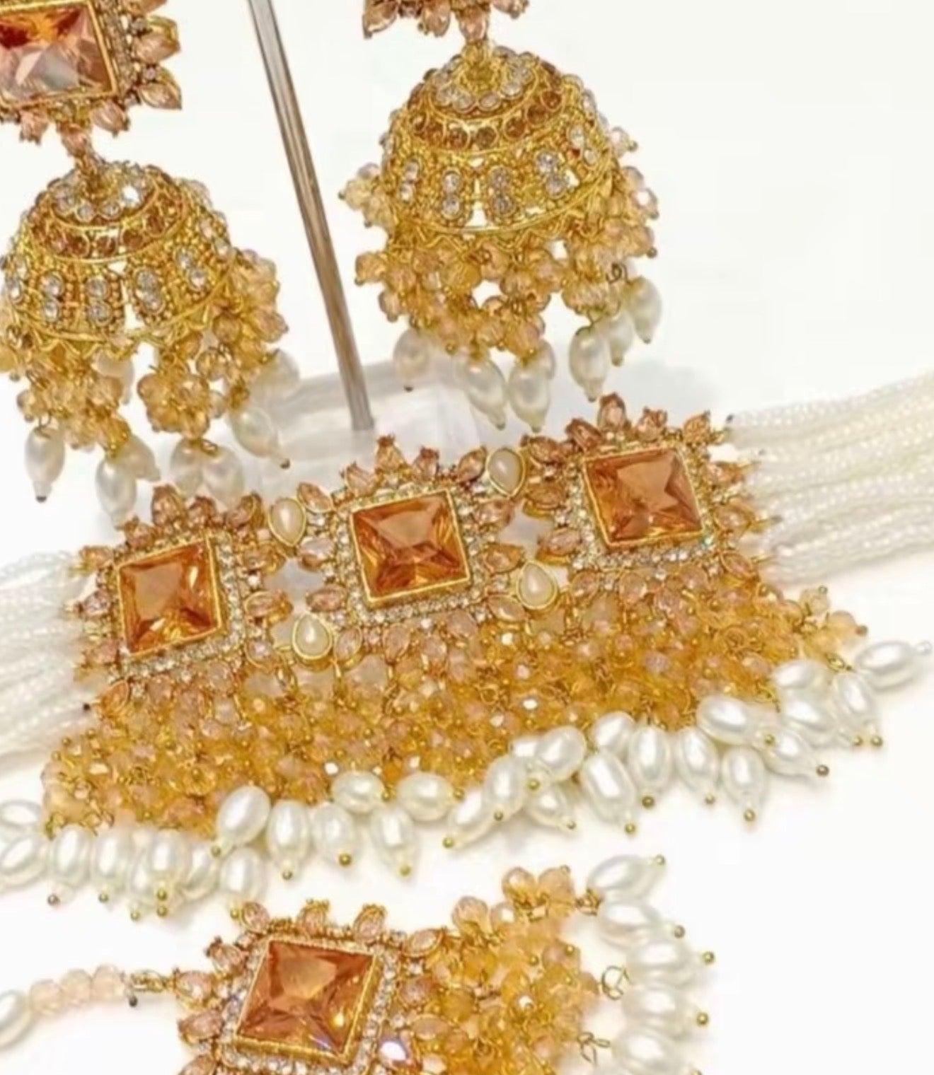 SALINAA - Choker set with Jhumke & Tikka | available in 14 colours