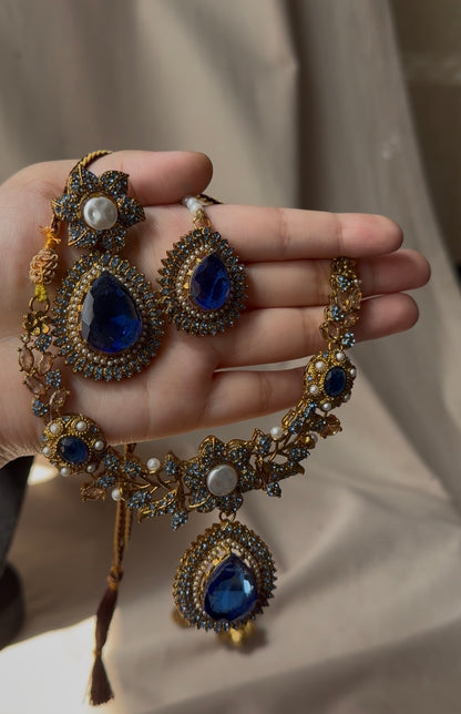 RANIA - Turkish necklace set with earrings and tikka | available in 12 colours