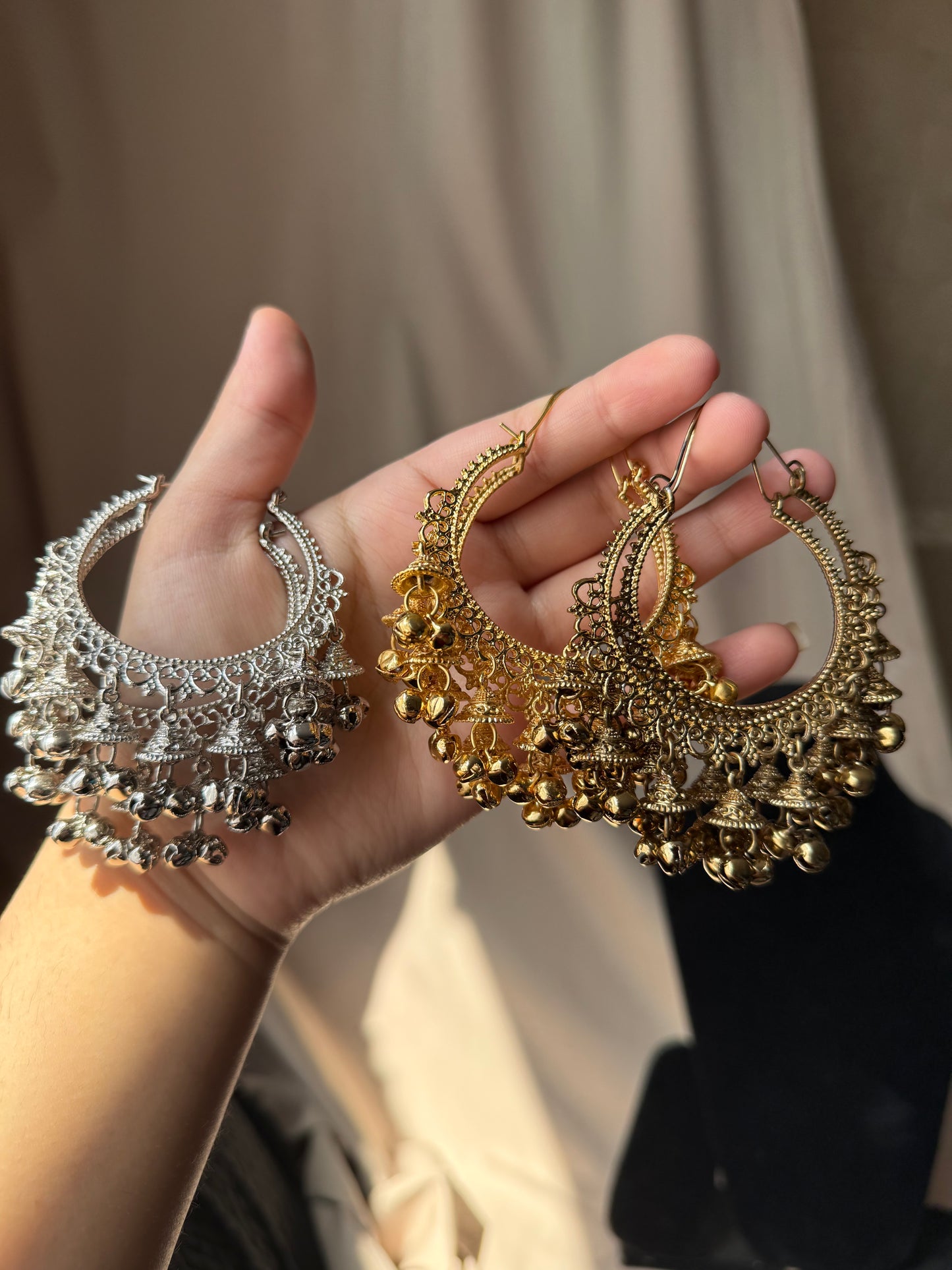 Kashmiri earrings with bells | available in 3 colours