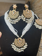 ANSHA - Necklace set with Earrings & Tikka | available in 10 colours