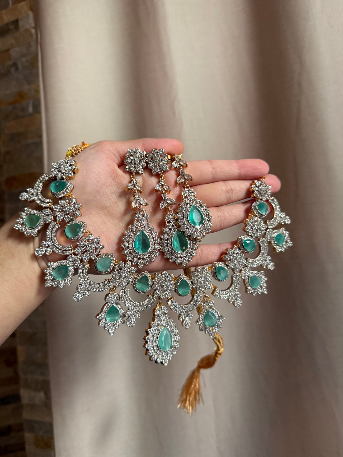 HILAL - Necklace set with Earrings & tikka | available in 9 colours