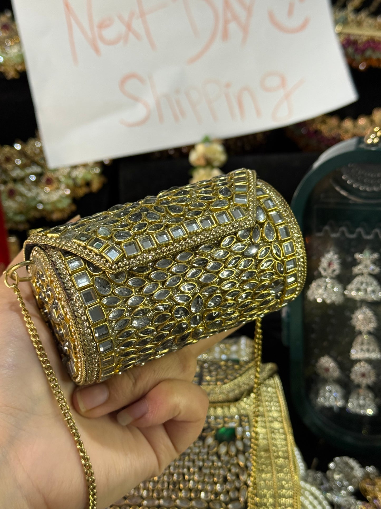 KUNDAN clutches SMALL | available in different designs & colours