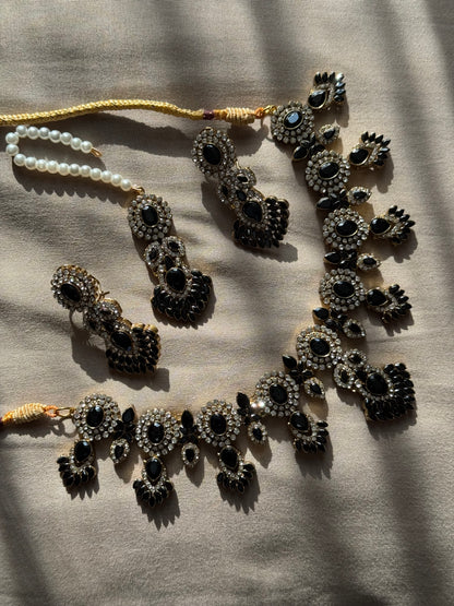 MAHRUKH - AD Necklace with earrings and tikka available | available in 7 colours