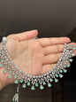 Hira - AD necklace with earrings available in 7 colours